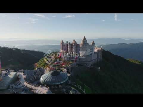 Cinematic 4K Drone Footage of Ba Na Hill French Castle and Landscape | 4k Ba Na Hill Footage