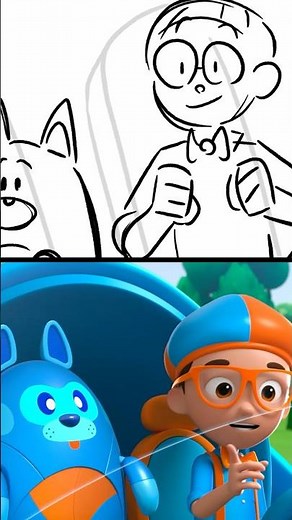 How does Animation Work ✍️💫!?! DIY Blippi Wonders Cartoon! #blippi #shorts