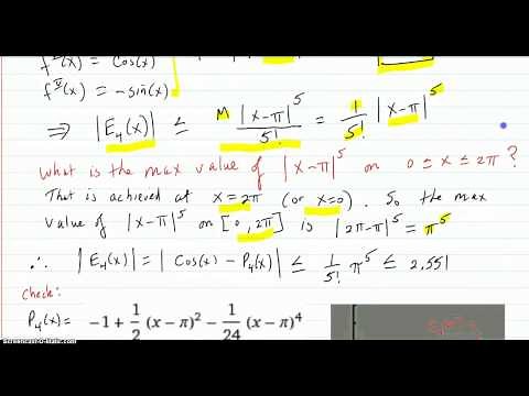 Find the error bound for a Taylor polynomial