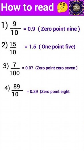 How to write and read decimal fraction numbers 😊🤔