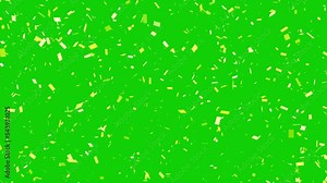 Confetti Falling Celebration Animation, party Bg, Gold Realistic Confetti Explosions, Birthday Party Confetti Falling On Green Screen