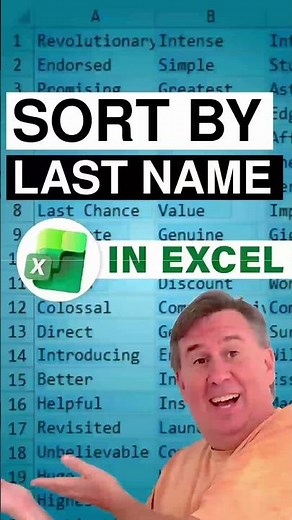 Excel How to Sort by Last Name in Excel
