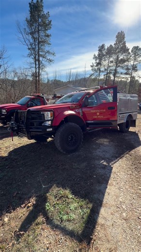Brush 1 and Brush 2 on scene of a brush fire off of Millcreek Rd. #firedepartment #firefighters | Morning Star Fire Department