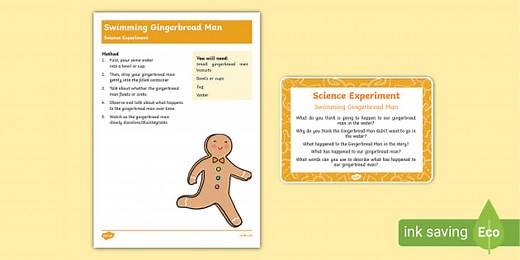 Swimming Gingerbread Man Science Experiment and Prompt Card Pack