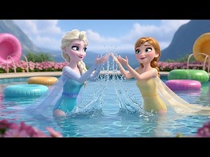 Elsa & Anna’s First Swimming Adventure!🏊‍♀️❄️💙 | Magical Princess Song Tales