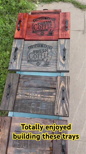 Pallet wood built trays #woodworking