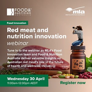 Don't miss out on this upcoming webinar: Red Meat & Nutrition Innovation 🥩💡 Consumer demand for health and wellness is driving a $1.8 trillion market, creating massive opportunities for the red meat industry. With its natural benefits for brain, joint, skin health, immunity, and athletic performance, red meat is more relevant than ever. To stay competitive, industry professionals must continually navigate evolving trends and strategically invest in innovation and communication activities to hi
