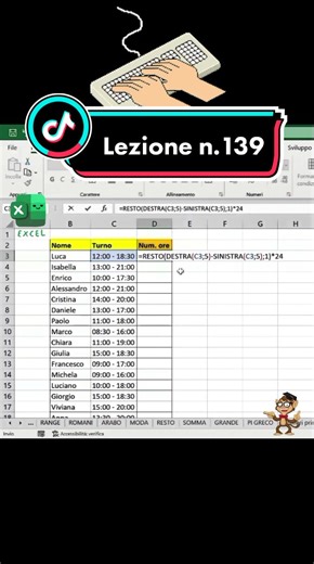 Calcolare la differenza tra due orari #excel #tutorial #new #online #corsi #aiuto #resto #destra #sinistra #perte #fyp #office2021 #excellente