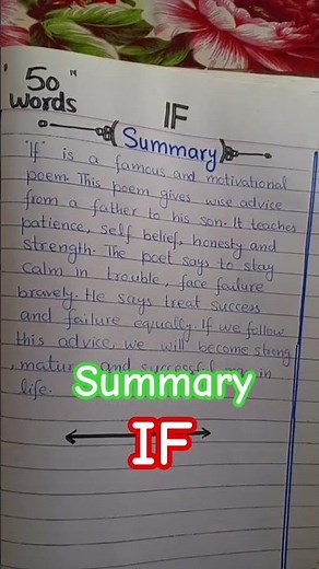 IF Summary||English Class 9th|| Very very Simple And Easy Summary