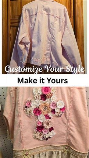 Turn Your Denim Jean Jacket into Work of Art Upcycle #upcycle