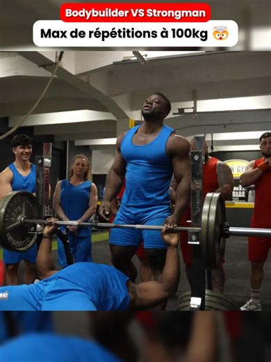 Défi max de répétition à 100kg Bodybuilder vs Strongman #musculation #gymtok #tiboinshape #bench @Tibo InShape