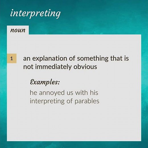 Interpreting | meaning of Interpreting