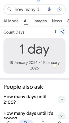 how many days until tomorrow