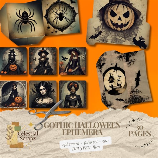 Vintage Halloween Ephemera Kit: Spooky Scrapbook Printables (digital Download) - Etsy