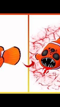 Finding Dory Transformation Horror Style - Cartoon Scary Art