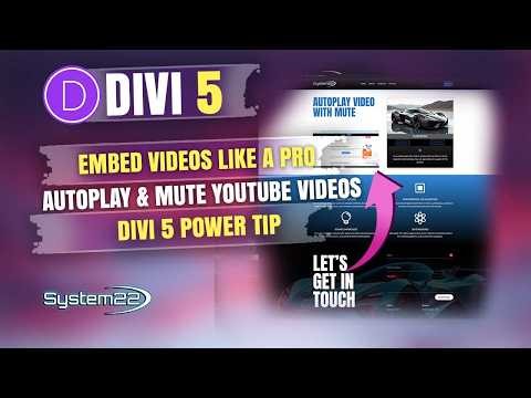 Divi 5 Tutorial: How to Embed a YouTube Video with Autoplay and Mute