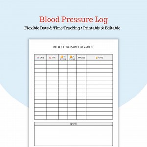 Blood Pressure Log Sheet Google Docs & PDF - Simple BP Tracker - Pulse Rate Monitor - Hypertension Journal - Daily Medical Vitals - Etsy Canada