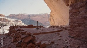 Perfect Kiva pueblo ruin entrance in Bears Ears National Monument, Utah.