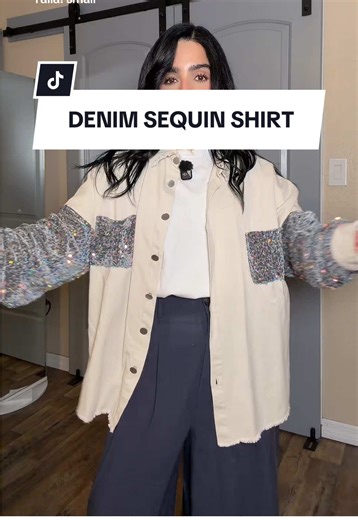 Stylish Denim Sequin Shirt for Trendy Looks