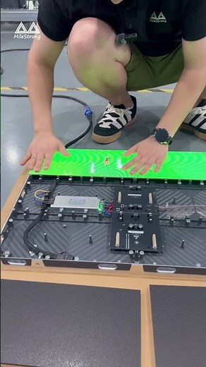The process of installing and powering on an LED screen.#ledinstallation #ledmodule #ledvideowall