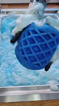 Blue Foam Sponge ASMR in Steel Sink 💙🫧 Satisfying Cleaning Sounds