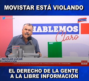#HablemosClaro 📣 Es increíble que Movistar exija que Exitosa le pague por la señal, cuando Movistar le paga a otras televisoras que son competencia directa de Exitosa. | Exitosa Noticias