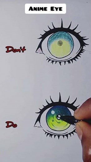 How to colour anime eyes #colour #anime #eyes #shorts
