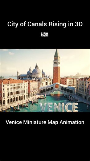 Venice Miniature Map Animation | City of Canals Rising in 3D #Venice #Italy #Animation