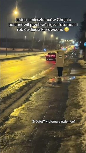 PRZEBIERA SIĘ ZA FOTORADAR I ROBI KIEROWCOM ZDJĘCIA