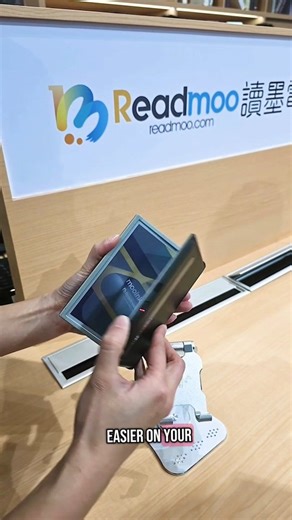 E Ink Corporation on Instagram: "📚✨ Say hello to the world’s first foldable color eReader — the mooInk V! Unveiled at Touch Taiwan, this 8" marvel folds like a book, fits in your pocket, and brings color to E Ink like never before. Developed with Readmoo and powered by E Ink Gallery 3. No blue light. Just pure reading joy. See it live at Touch Taiwan or catch it at SID Display Week in California! #foldable #eReader #epaper"