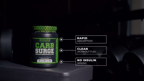 Jacked Factory Carb Surge - Premium Carbohydrate Powder with Carb10 Pea Starch & Cluster Dextrin for Fast-Acting Intra Workout Carbs & Increased Energy - 30 Servings, Unflavored