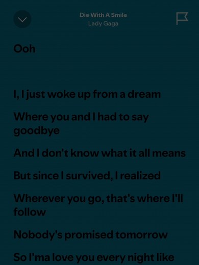 Die With A Smile Lyrics - Lady Gaga Visualization