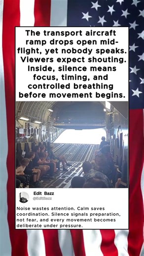 The transport aircraft ramp drops open mid-flight #solider #military