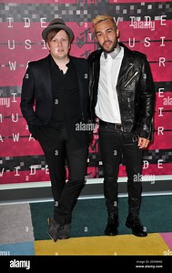 Patrick Stump, Pete Wentz arrives at the 2015 MTV Video Music Awards held at Microsoft Theater in Los Angeles, CA on August 30, 2015. Photo by: Sthanlee B. Mirador *** Please Use Credit from Credit Field *** Stock Photo - Alamy