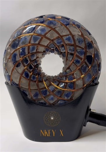 NKey FrQ X 15cm PEMF Torus. Handmade with sodalite, clear quartz, angle hair and precision copper windings. Built for structured electromagnetic field experiments and focused frequency work. Clean geometry. Solid construction. Controlled output. Available now in my Etsy shop. Link in bio. #pemfdevice #torusenergy #sacredgeometry #frequencytechnology #handmadeinnovation