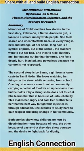 Memories of Childhood Class 12 Vistas | Easy Summary for Exams | Cutting of Hair + Bama #shortsfeed