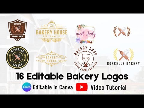 Editable Bakery logo | DIY Custom logos for bakery business | Canva logo design
