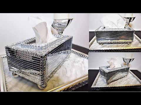 DIY Mirror Tissue Box Cover | Glam Table Decor | DIY Tissue Box | Glam Home Decor | Dollar Tree DIY