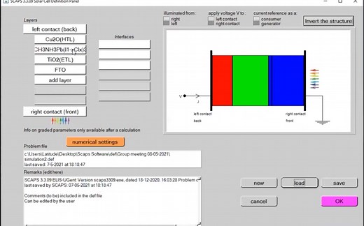 Simulation of Lead based Perovskite on SCAPs 1D simulator