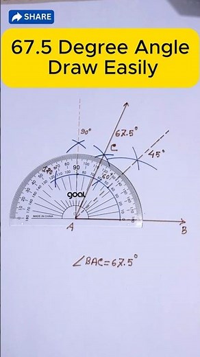 Draw 67.5° Angles Very Very Easily #shorts #geometry #angleconstruction
