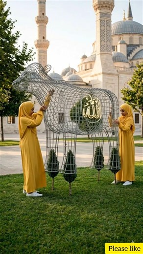 🌿🐄 Miracle Cow Topiary Transformation | Allah Calligraphy Nature Sculpture | Islamic Cinematic Short