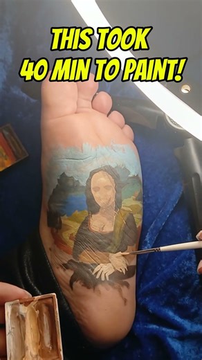 Watch 10 sec, took me 40 min to paint #art #funny #spedup #foot #painting #video #short #lol #wtf