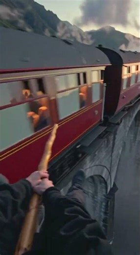 Hogwarts Express POV | Flying Beside the Train on a Broomstick
