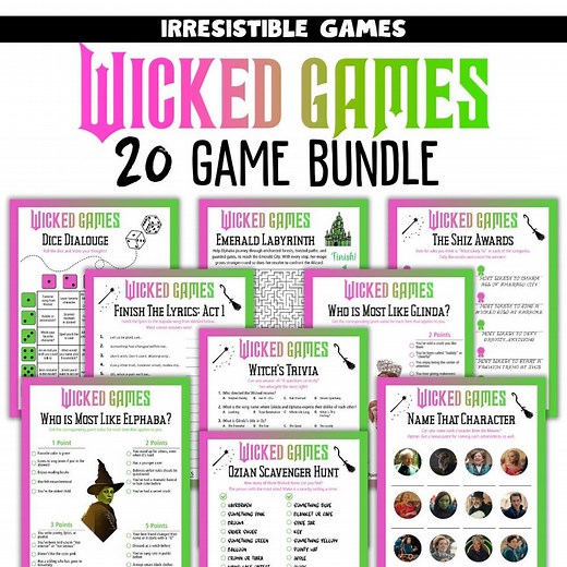 Wicked Games Bundle | 20 Unique Wicked Themed Party Games for Kids and Adults | Birthday Party Activities From Oz | Instant Download - Etsy