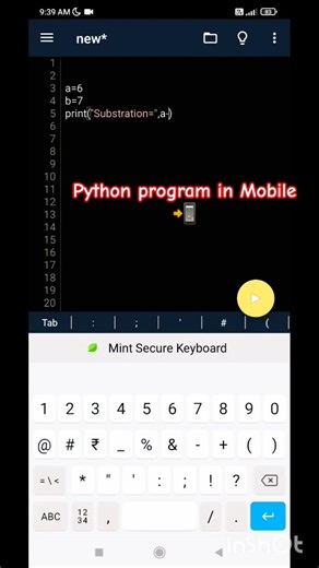 Python program substrate 📲 #python #askmonitor #shorts #coding