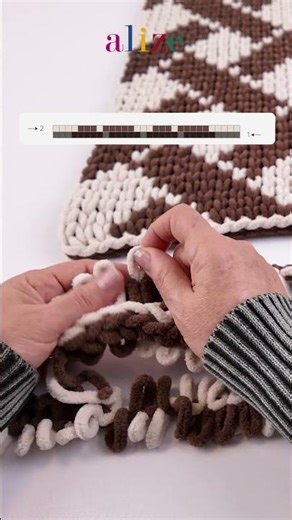 Alize Puffy More ile Dikdörtgen Şeritli Modern Şal