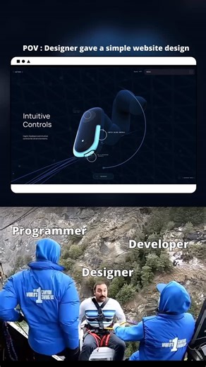 Utkarsh : UI/UX DESIGNER on Instagram: "Design Handover Scenes 😂 Share w/your designer/developer friends 🫡 “Designer brain: ‘Chalo buttery micro‑interactions, parallax on scroll, aur 12 Lotties daal dete hain—simple na?’ Dev brain: ‘Timeline ya budget bhi 2090 ka hai kya?’ 😂 Prototype = Marvel trailer, sprint = V1‑Lite. ‘Bas thoda smooth kar do’ turns into GSAP + FPS prayers. Dev ya Design squad—relatable? #DesignerVsDeveloper #FrontendDev #UIUXDesigner #WebAnimation #MicroInteractions #GSAP 