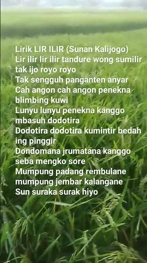 Lirik Lir Ilir (Sunan Kalijogo) #sholawat #liriklagu #lirilir #sunankalijaga #suluk #sulukmerdu