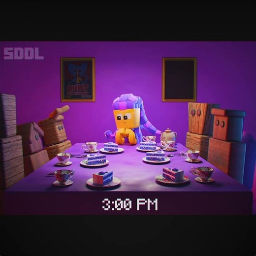 Lily Love Braids is waiting for her guests - Poppy Playtime 5 animation