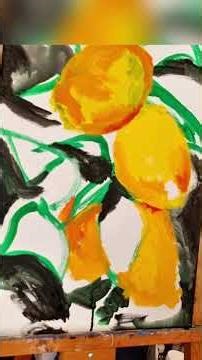 Pintar limones y hojas. #arte #profedepintura